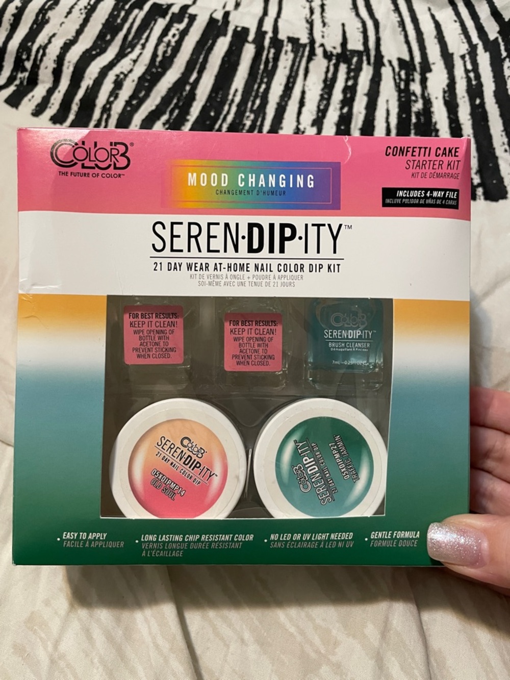 Seren•DIP•ITY Mood Changing Press-On Nail Kit – Pink & Teal